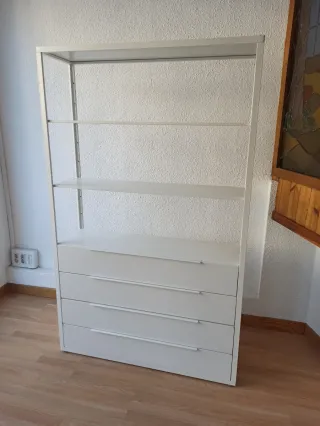 Estantería con cajonera blanca