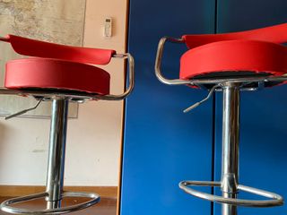 Coppia Sgabelli Bar Regolabili Rossi