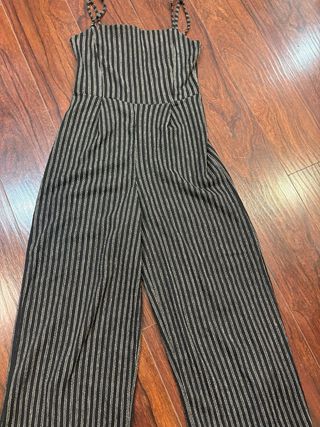 Mono rayas Stradivarius negro y plata