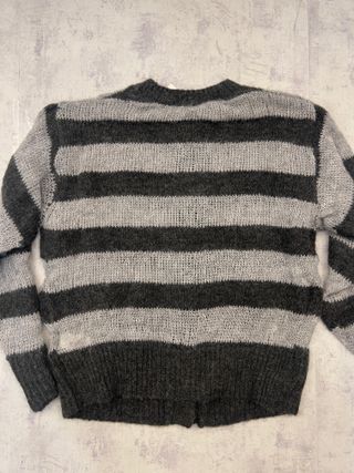 Cardigan Zara righe grigio maglia morbida M