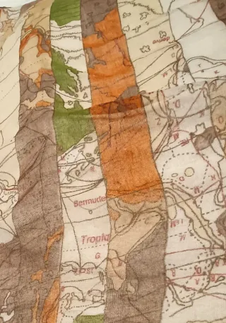 Pañuelo o pareo Viscosa 100%  110x175cm Mapa