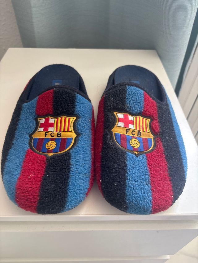 Zapatillas Casa FC Barcelona Azul y Rojo