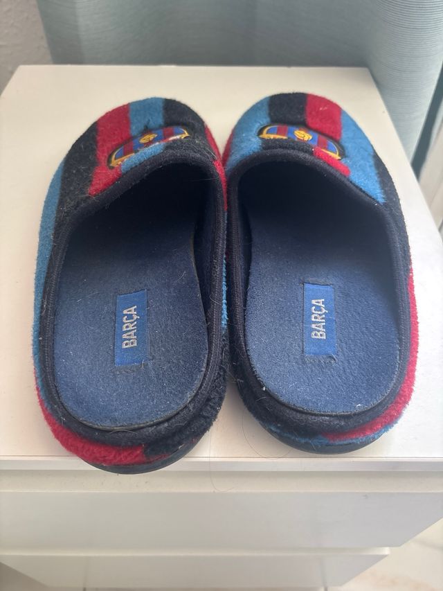 Zapatillas Casa FC Barcelona Azul y Rojo