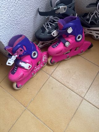 Patines infantiles rosas y morados