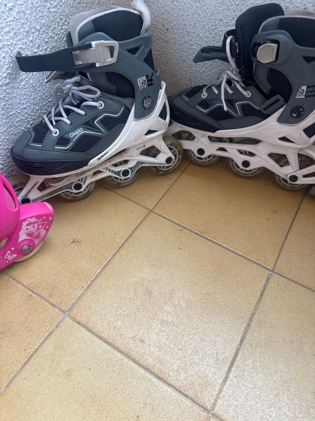 Patines infantiles rosas y morados