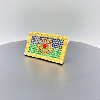 SELLO BANDERA GITANA CON CIRCONITAS. Oro 18k.