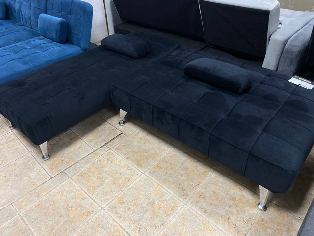Sofá Cama Click Clack Chaise Longue Negro