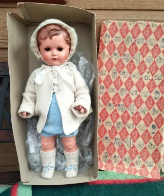 Muñeca antigua celuloide Schildkrot caja original