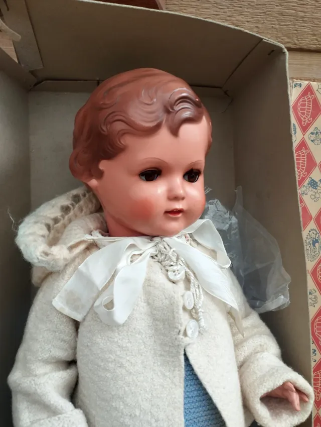 Muñeca antigua celuloide Schildkrot caja original