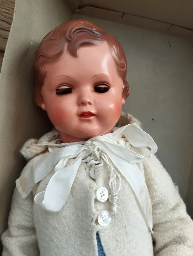 Muñeca antigua celuloide Schildkrot caja original