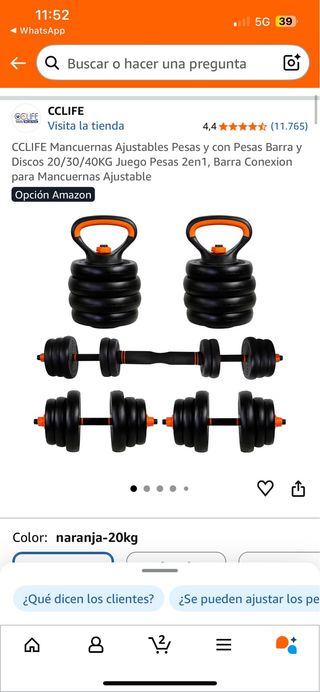 Conjunto de pesas CCLIFE 20/30/40KG