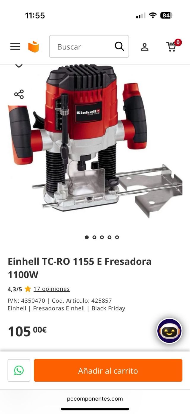 Fresadora Einhell TC-RO 1155 E