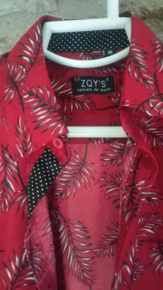 Camisa JOY'S Estampada Hojas Roja