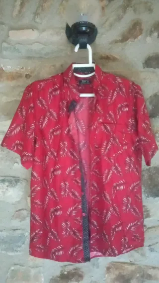 Camisa JOY'S Estampada Hojas Roja