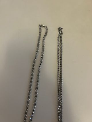 Collar cadena acero eslabón cruz hombre