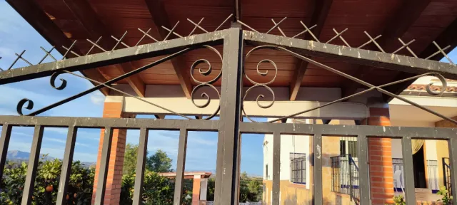 Puerta metálica de hierro forjado