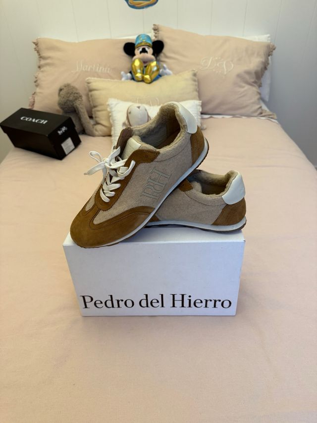 Deportivas Pedro del Hierro Beige/Marrón de pelito