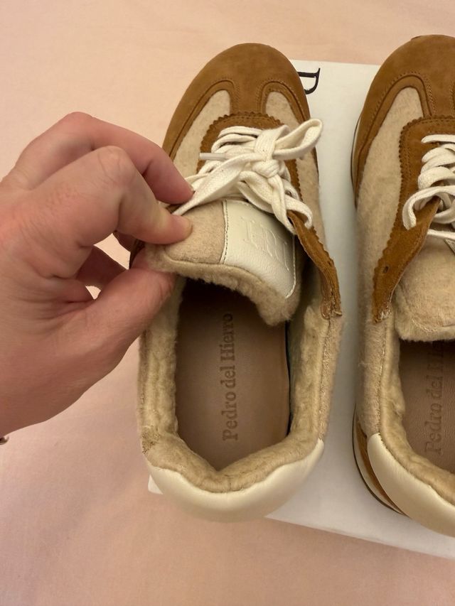 Deportivas Pedro del Hierro Beige/Marrón de pelito