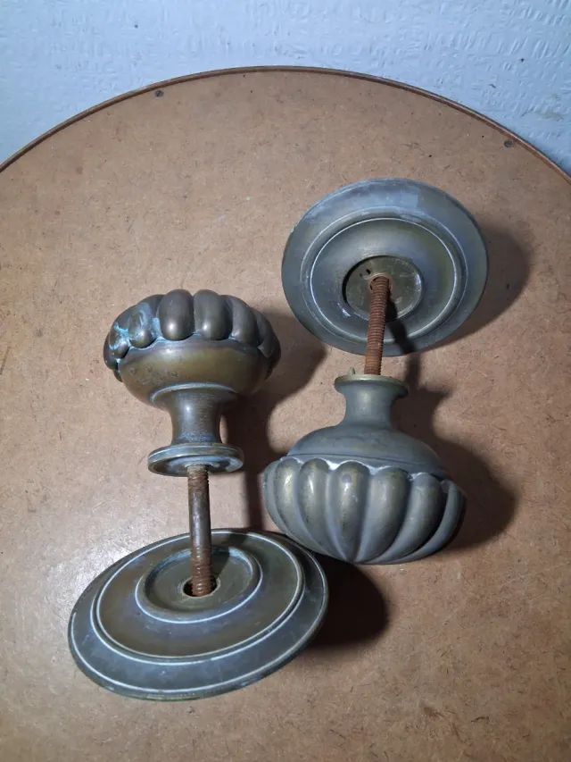 Coppia Maniglie Ottone Vintage