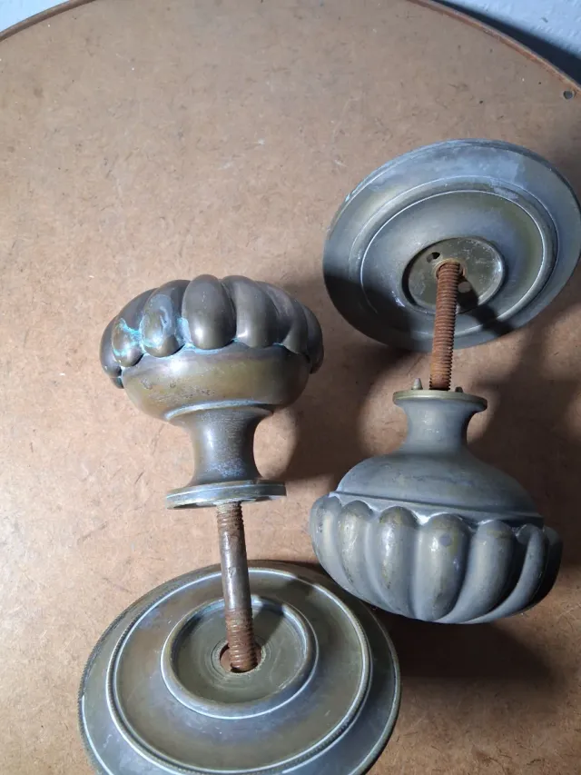 Coppia Maniglie Ottone Vintage