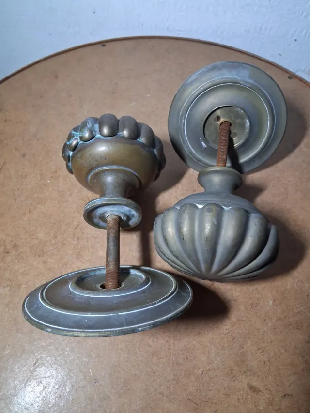 Coppia Maniglie Ottone Vintage