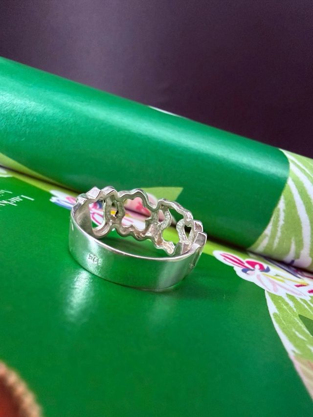 Anel de Prata Corações e Ursinhos