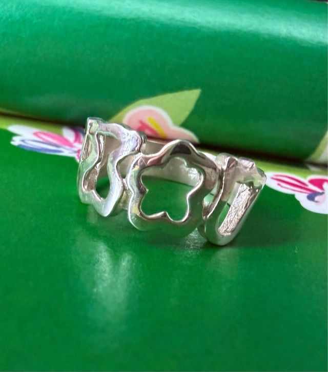 Anel de Prata Corações e Ursinhos