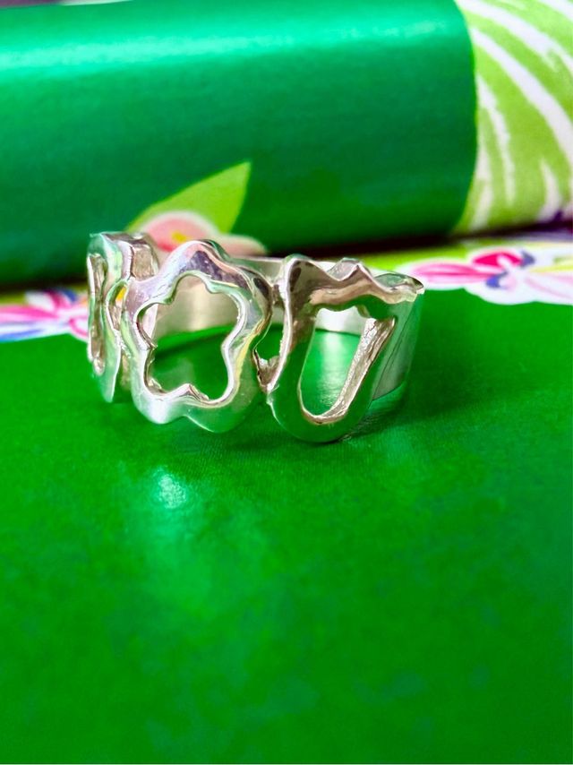 Anel de Prata Corações e Ursinhos