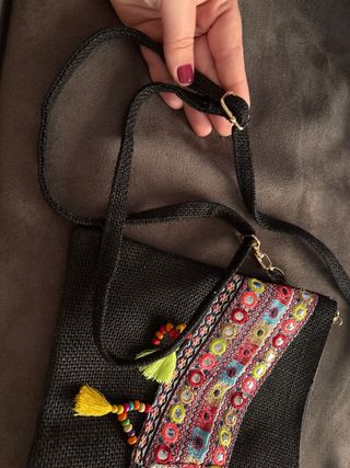 Bolso de mano estampado multicolor