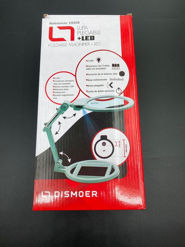 Lupa Plegable con LED y Base Milimetrada