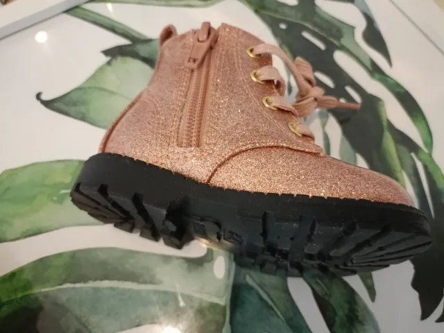 Botines niña rosa glitter