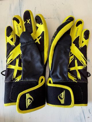 Guantes Quiksilver Sky Negros y Amarillos. Talla M