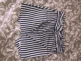 Falda Zara Talla M Rayas Azul/Blanco