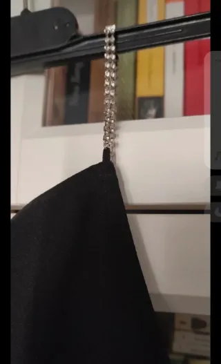 Vestido negro tirantas cristalitos Talla M