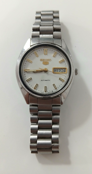 Orologio Seiko 5 Automatico Bianco Oro