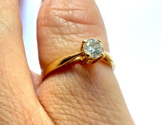 Anillo talla 9 Oro18k Diamante Nat. 0.23ct E/D VS1