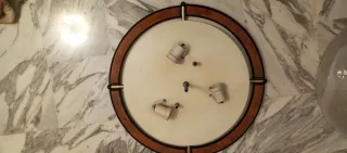 Plafoniera vintage vetro e legno