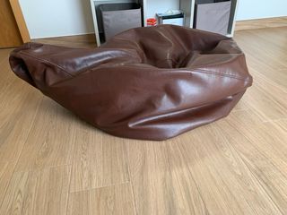 2 Pouf marrone scuro a forma di pera