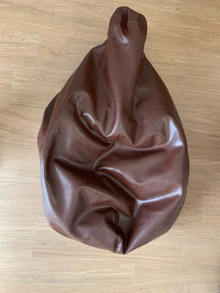 2 Pouf marrone scuro a forma di pera