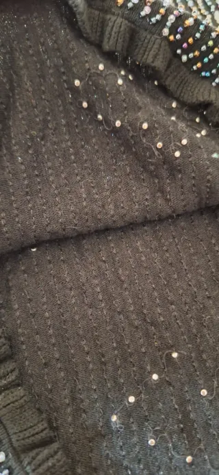Maglia Zara nera perline m