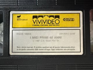I Miei Primi 40 Anni VHS Carlo Vanzina