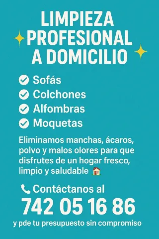 Limpieza y desinfección de tapicería