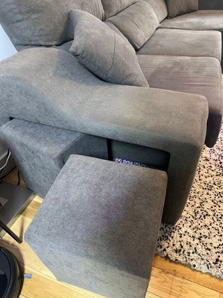 Sofá chaise longue 265cm Gris Oscuro, perfecto