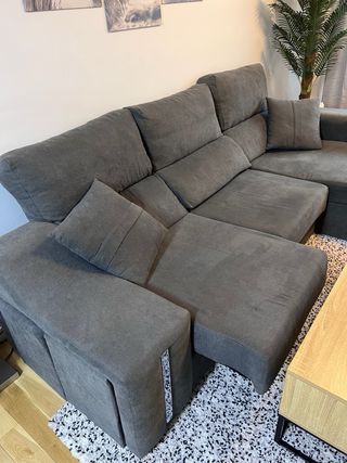 Sofá chaise longue 265cm Gris Oscuro, perfecto
