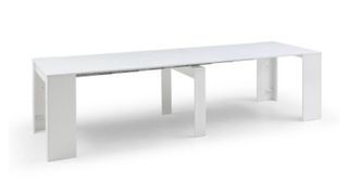 Mesa extensible blanca cristal