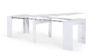 Mesa extensible blanca cristal