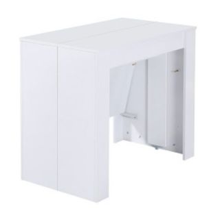 Mesa extensible blanca cristal