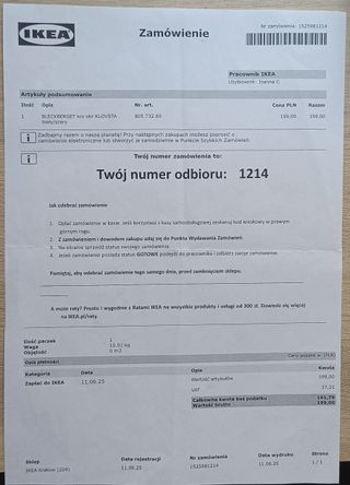 Silla de oficina Ikea BLECKBERGET gris/blanco