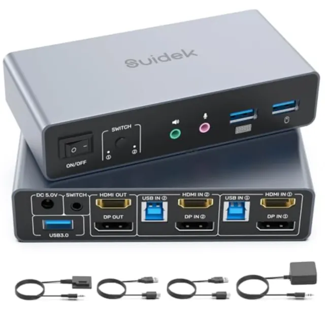 Conmutador KVM Dual HDMI Suidek