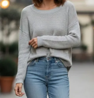 Jersey Bershka gris claro talla M